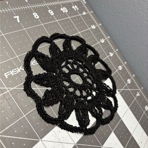 Elegant Black Crochet Doily